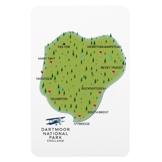 Dartmoor national park England Map Magnet (Vertical)