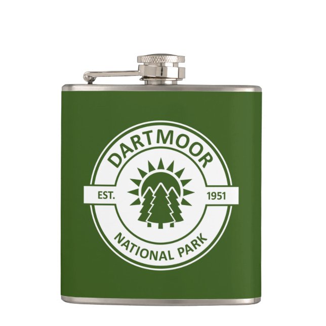 Dartmoor National Park Hip Flask (Front)