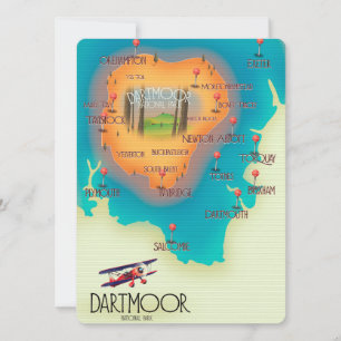 Dartmoor National Park Map Travel poster