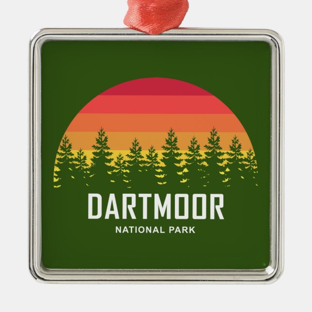 Dartmoor National Park Metal Tree Decoration (Front)