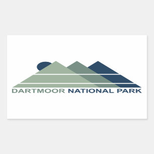 Dartmoor National Park Mountain Sun Rectangular Sticker