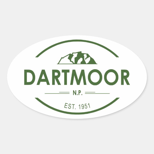 Dartmoor National Park Oval Sticker (Front)