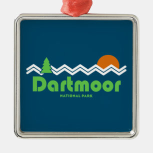 Dartmoor National Park Retro Metal Tree Decoration