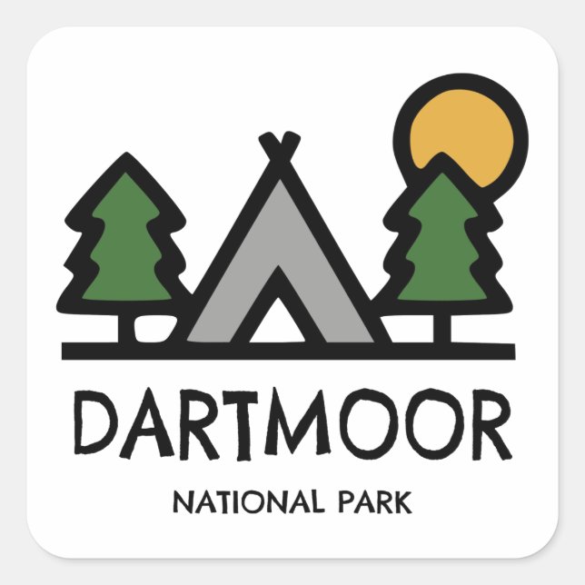 Dartmoor National Park Square Sticker (Front)
