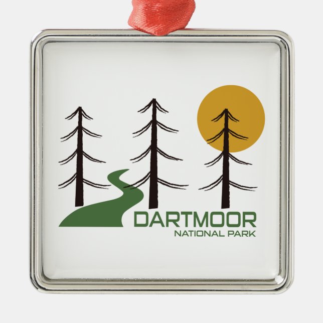 Dartmoor National Park Trail Metal Tree Decoration (Front)