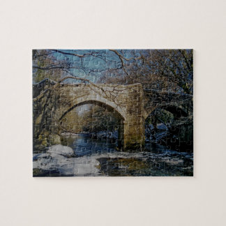 Dartmoor River Dart Holne New Bridge Winter Jigsaw Puzzle