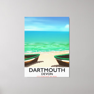 Dartmouth Devon beach poster Canvas Print