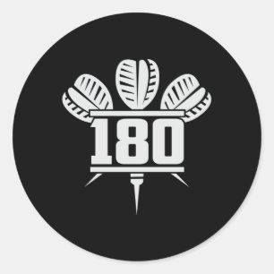 Darts 180 Dart Dartboard Bullseye Arrow Funny Gift Classic Round Sticker