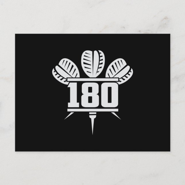 Darts 180 Dart Dartboard Bullseye Arrow Funny Gift Postcard (Front)