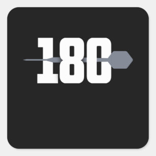 Darts 180 Dart Throwing Gift for Dartist Square Sticker