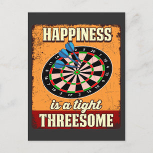 Darts 180 Threesome Happiness Pub Sport Lover Postcard