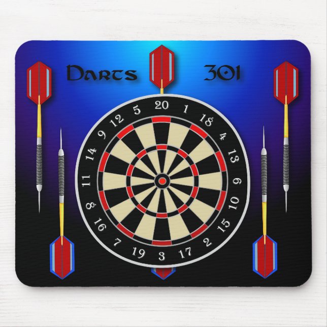 Darts 301 blue mouse mat (Front)