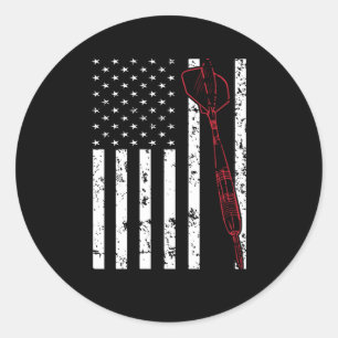 Darts America Flag Darts Throw Colorful 180 Classic Round Sticker