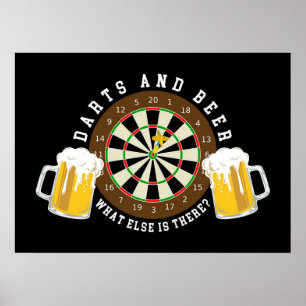 Darts and Beer  Dartboard Tournament Sport Fun Poster