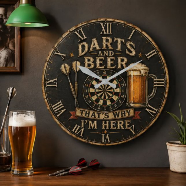 Darts and Beer Large Clock (Creator Uploaded)