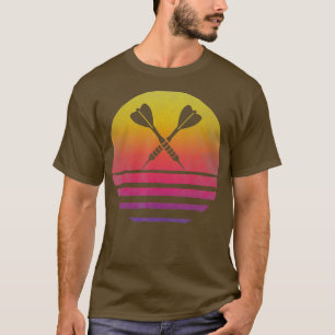 Darts Arrows Retro Vintage Sunset Old School T-Shirt