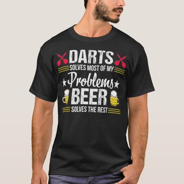 Darts Beer Funny Problems Birthday Gift Premium T-Shirt (Front)