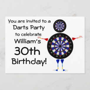 Darts Birthday Party Invitation