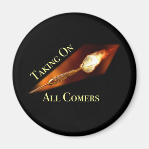 Darts Champion Taking on All Comers Magnet