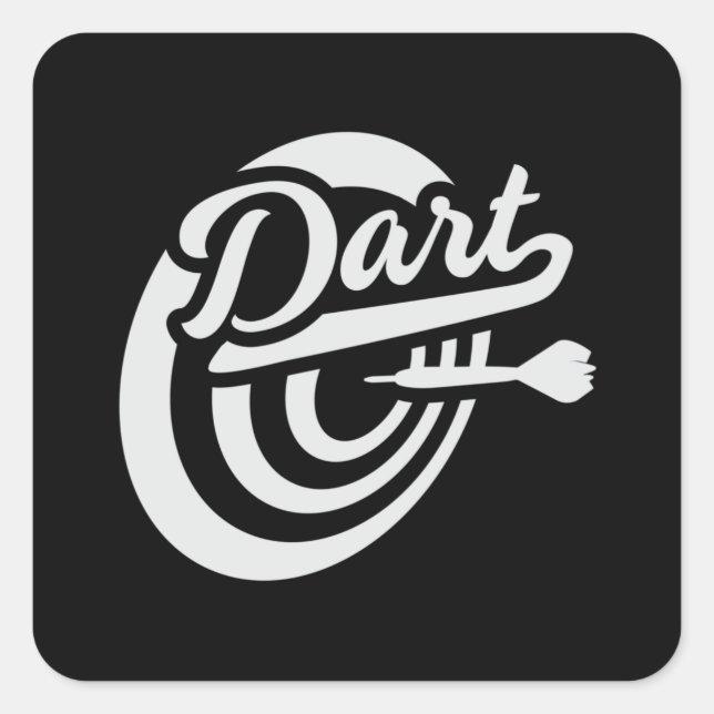 Darts Dart 180 Dartboard Bullseye Arrow Funny Gift Square Sticker (Front)