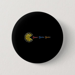 Darts - dart-man 6 cm round badge