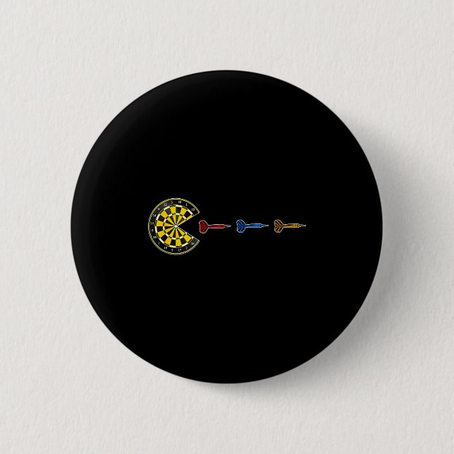 Darts - dart-man  6 cm round badge (Front)