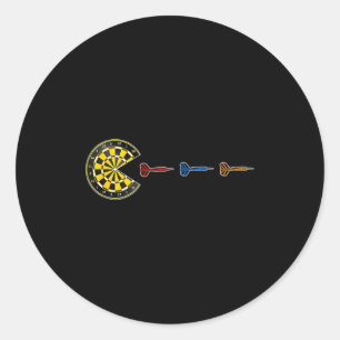 Darts - dart-man classic round sticker