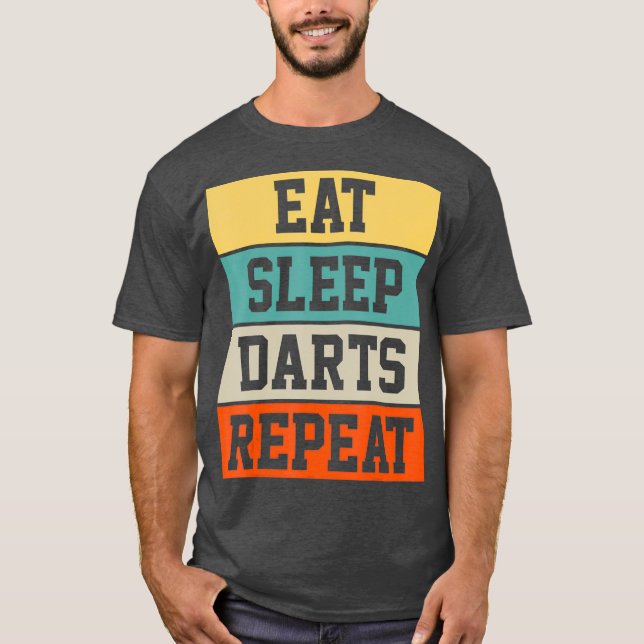 Darts Dart Player Retro Funny Gift T-Shirt (Front)