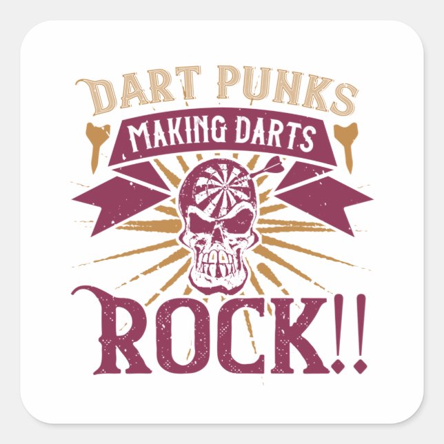 Darts - Dart Punks Making Darts Rock! Square Sticker (Front)