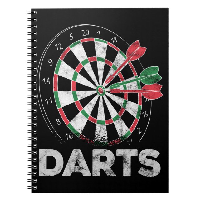 Darts Dartboard Bullseye Dart Player Notebook (Front)