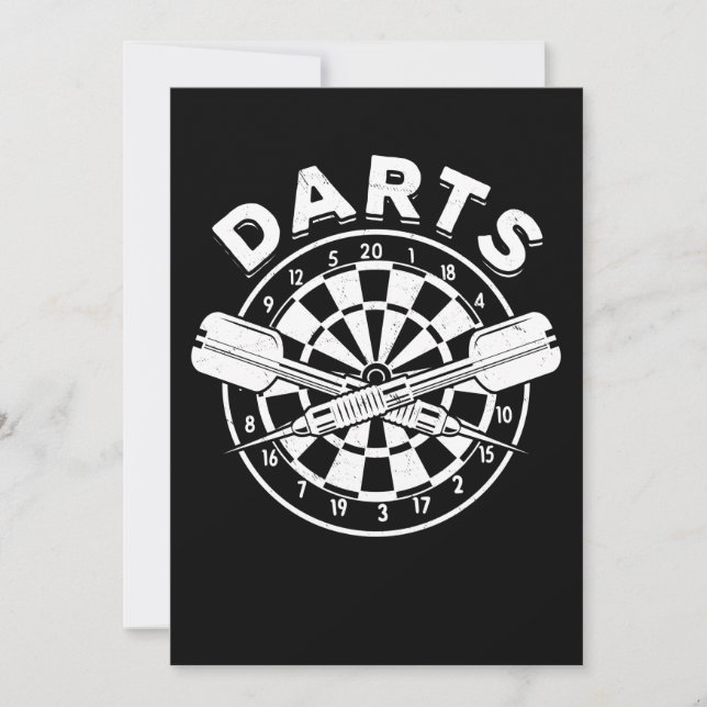 Darts Dartboard Men Dart Player 180 Retro Invitation (Front)