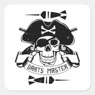 Darts - Darts Master Skull Square Sticker