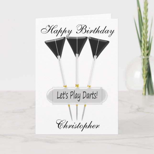 Darts Design Birthday Card Print Or Download It (Front)