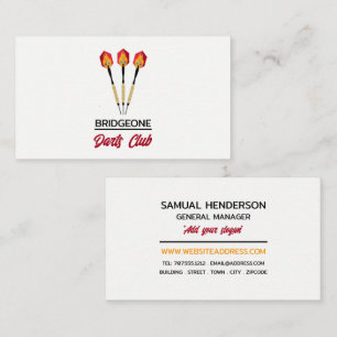 Darts Design, Darts Club Business Card