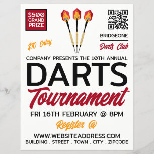 Darts Design, Darts Tournament Advertising Flyer