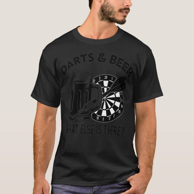 Darts Drinking Funny Hobbies Quotes Dart Player T-Shirt (Front)