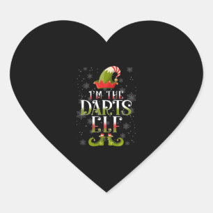 Darts Elf Christmas Heart Sticker