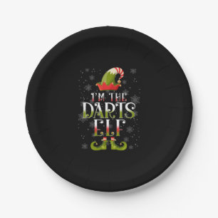Darts Elf Christmas Paper Plate