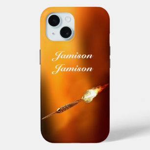 Darts Flaming dart Colorful Background personalize iPhone 15 Case