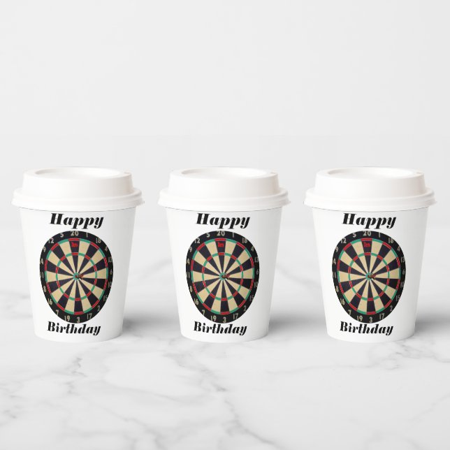 Darts Happy Birthday, Paper Cups (Multi)