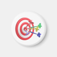 Darts hitting the centre of dartboard