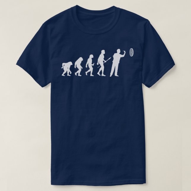 Darts  Human Evolution to Dart Player  T-Shirt (Design Front)