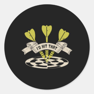 Darts - I'd Hit That Bullseye Classic Round Sticker