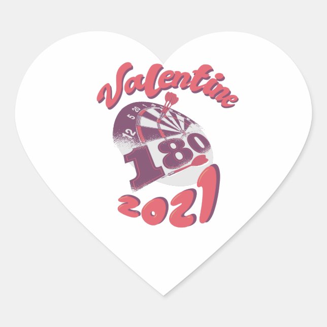Darts is my Valentine 2021 Heart Sticker (Front)