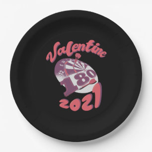 Darts is my Valentine 2021 Paper Plate