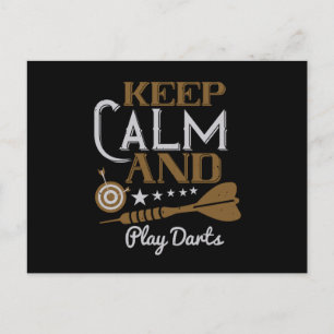 Darts - Keep Calm And Play Darts Postcard