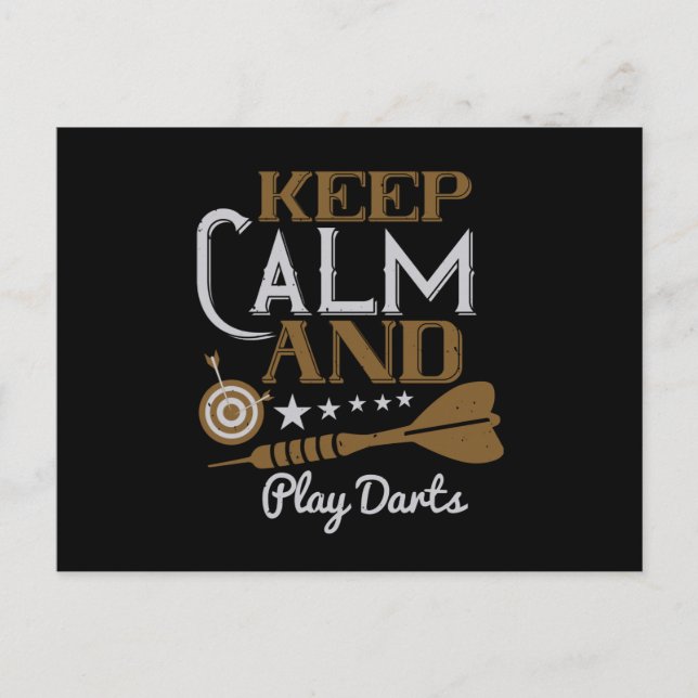 Darts - Keep Calm And Play Darts Postcard (Front)