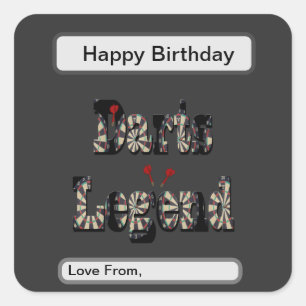 Darts Legend Is The Word, Square Sticker