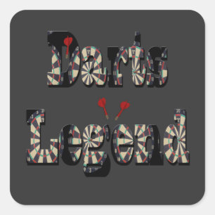 Darts Legend Is The Word, Square Sticker