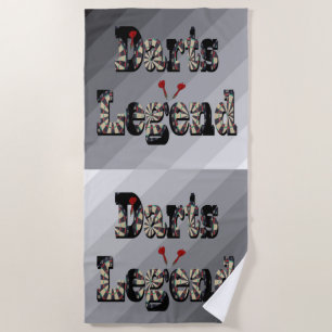 Darts Legend Picture Logo,   Beach Towel